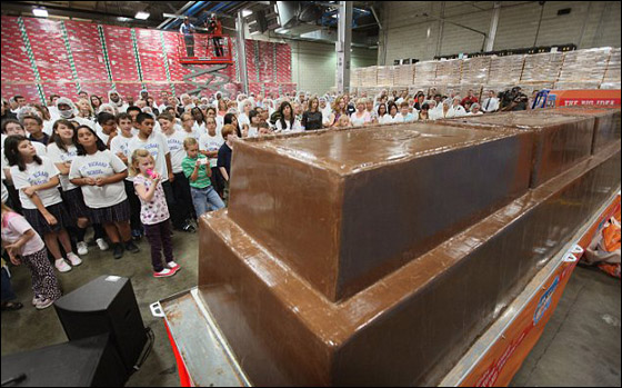 رقم قياسي جديد لاضخم قالب شوكولاطة يبلغ وزنه 5455 كغم!!