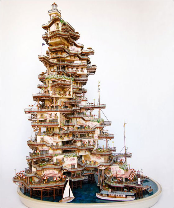 فنان ياباني يبني مجتمعات مصغرة وثلاثية الابعاد بابداعه الخاص!