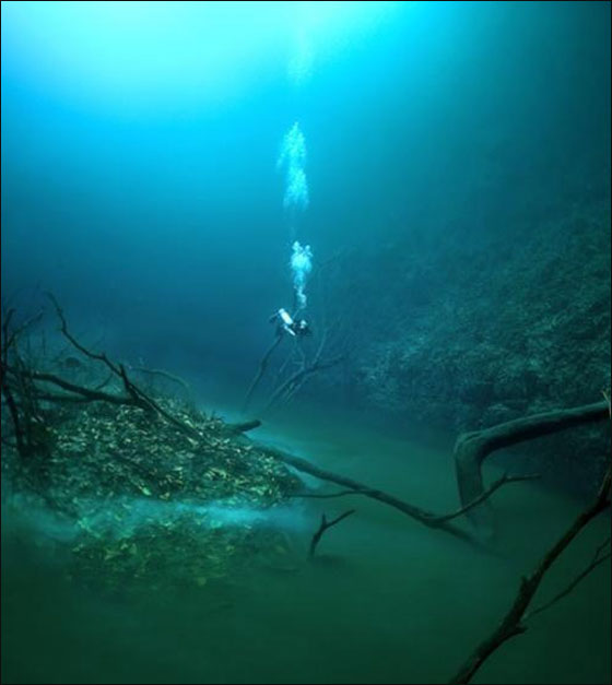 غريب جدا.. اكتشاف نهر تحت سطح المياه بالمكسيك!!