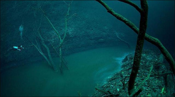 غريب جدا.. اكتشاف نهر تحت سطح المياه بالمكسيك!!