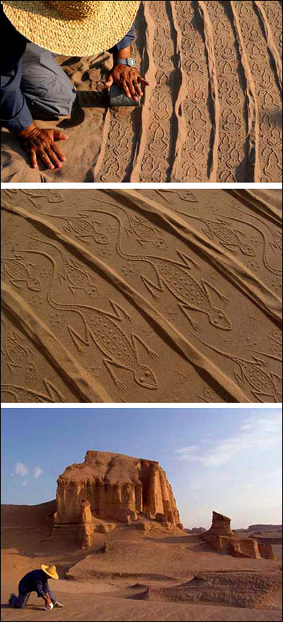 بالصور: لوحات فنية رائعة رسمت على الرمال